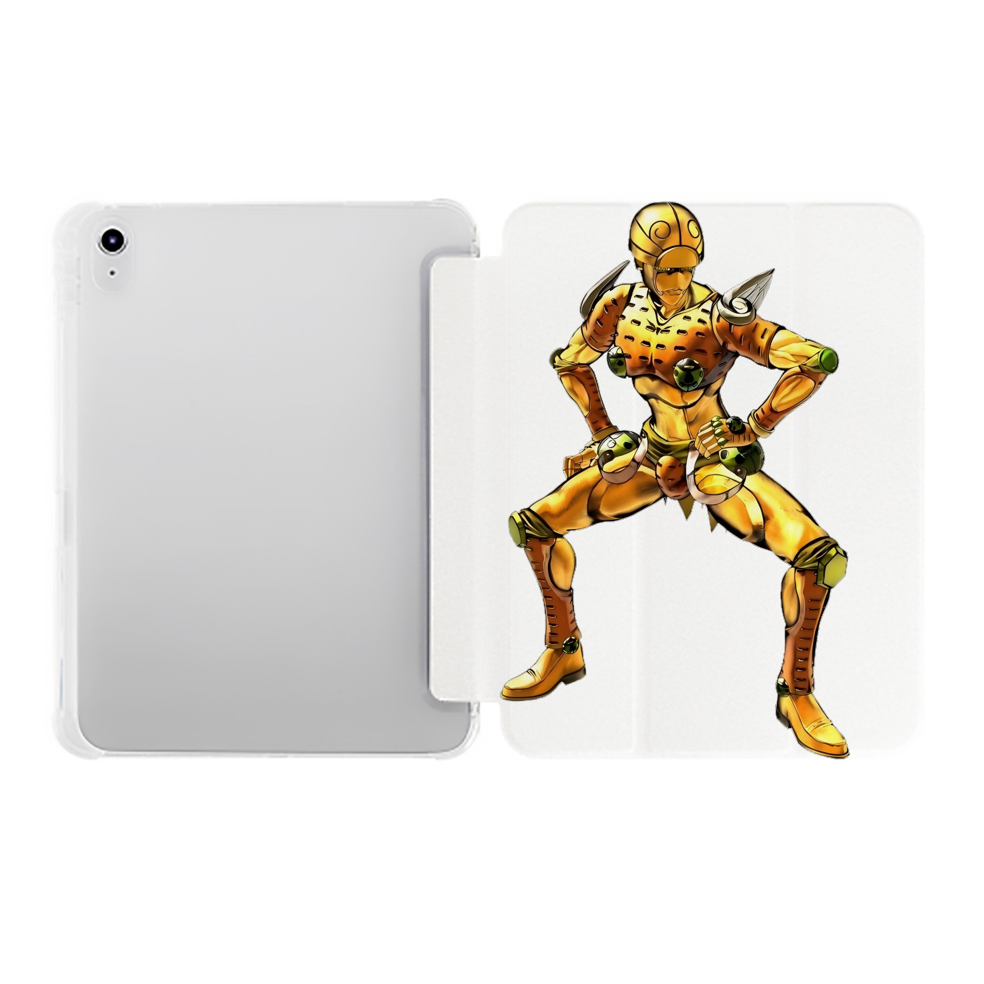 （画像用） ジョジョの奇妙な冒険 ジョルノ?ジョバァーナ JoJo's Bizarre Adventure Giorno Giovanna IPad ケース ペン収納付き 三つ折りスタンド PUレザー×シリコン 対応機種9.5/10.5/10.9インチ
